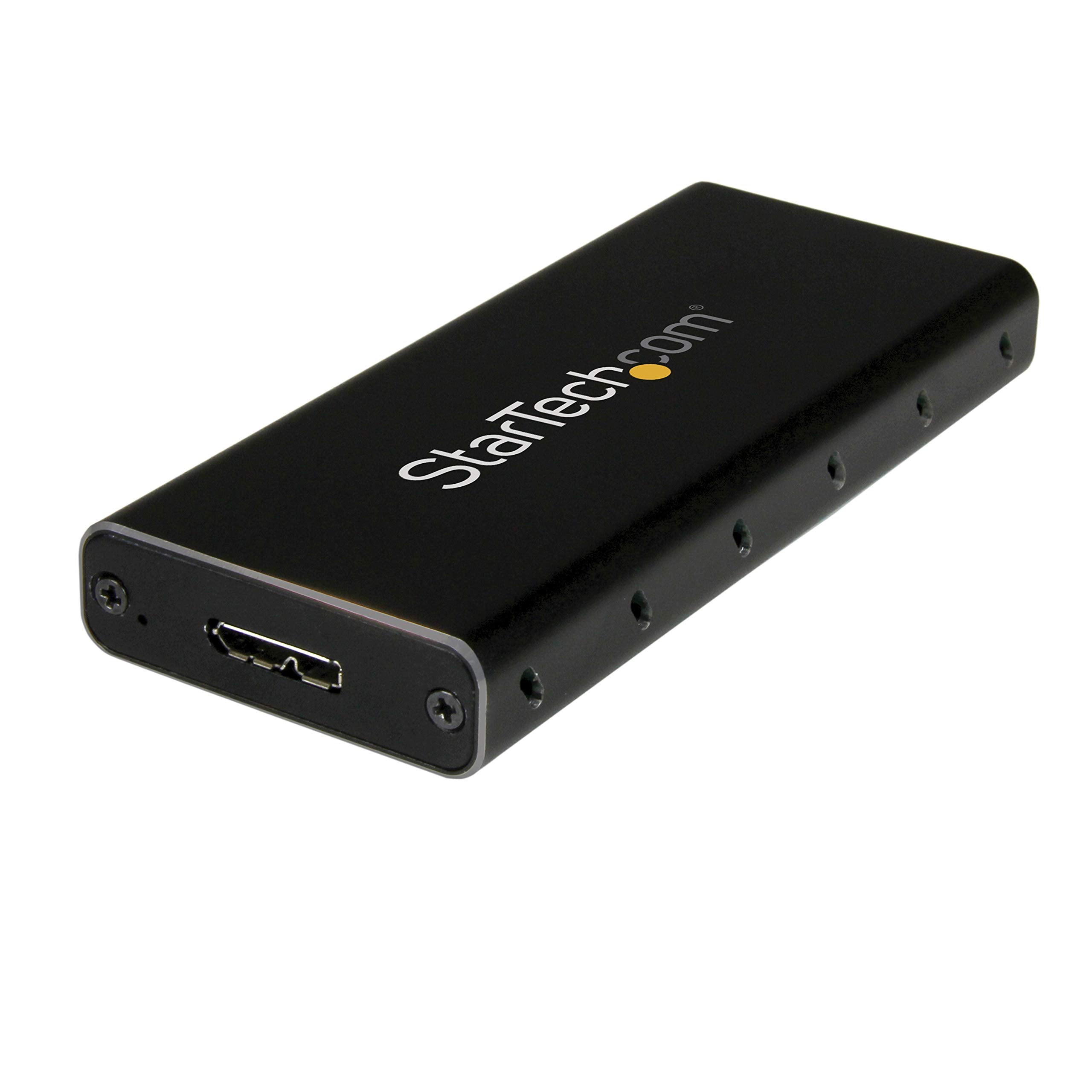 StarTech.com M.2 SSD Enclosure for M.2 SATA SSDs - USB 3.1 (10Gbps) with USB-C Cable - External Enclosure for USB-C Host - Aluminum (SM21BMU31C3