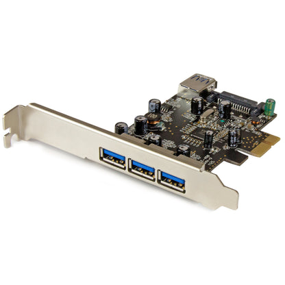 StarTech.com 4 Port PCI Express USB 3.0 Card - 3 External and 1 Internal - Native OS Support in Windows 8 and 7 - Standard and Low-Profile (PEXUSB3S42