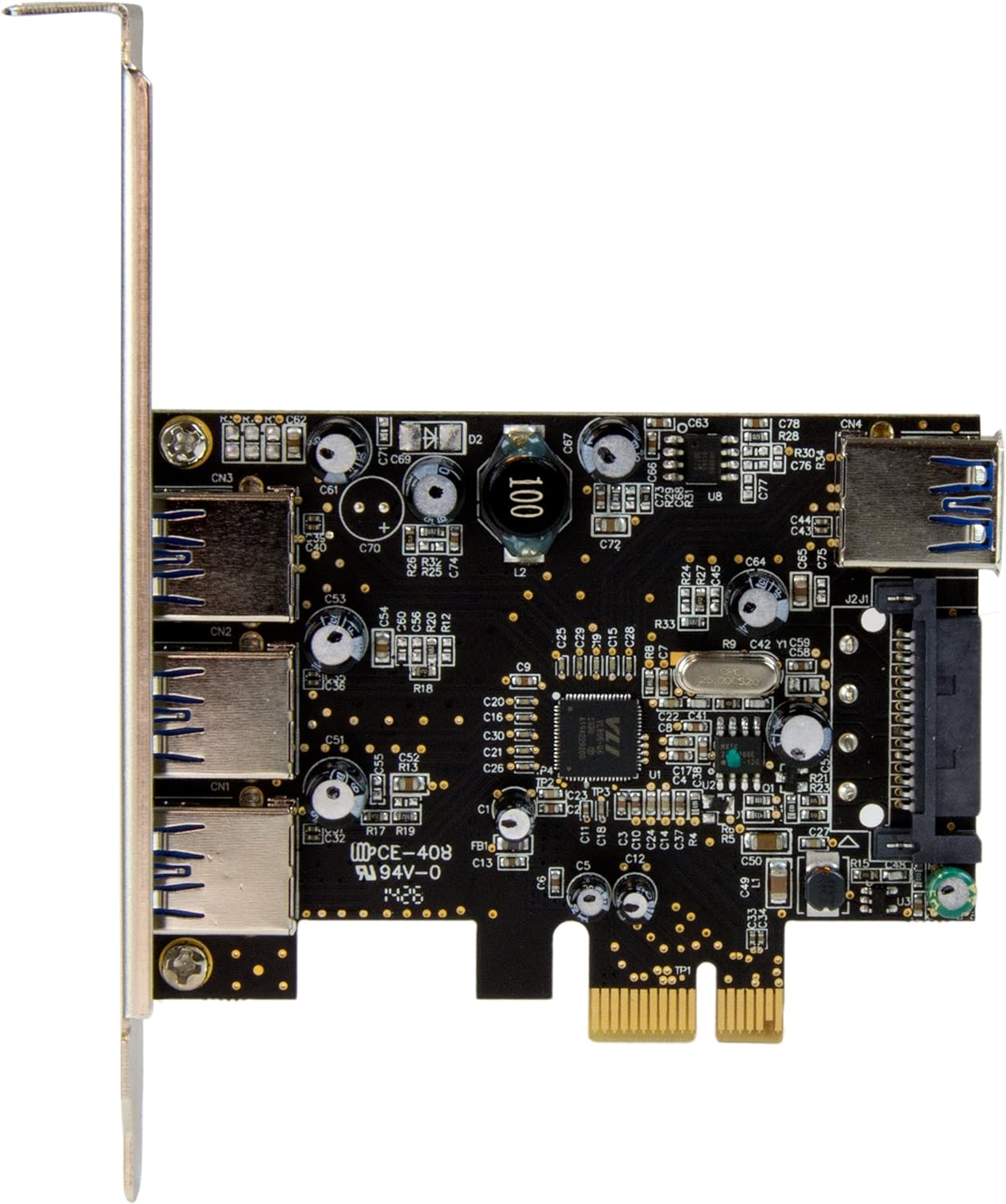 StarTech.com 4 Port PCI Express USB 3.0 Card - 3 External and 1 Internal - Native OS Support in Windows 8 and 7 - Standard and Low-Profile (PEXUSB3S42