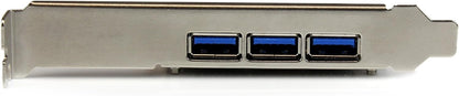 StarTech.com 4 Port PCI Express USB 3.0 Card - 3 External and 1 Internal - Native OS Support in Windows 8 and 7 - Standard and Low-Profile (PEXUSB3S42