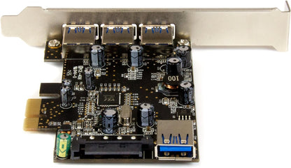 StarTech.com 4 Port PCI Express USB 3.0 Card - 3 External and 1 Internal - Native OS Support in Windows 8 and 7 - Standard and Low-Profile (PEXUSB3S42