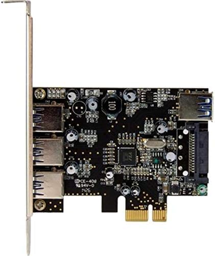 StarTech.com 4 Port PCI Express USB 3.0 Card - 3 External and 1 Internal - Native OS Support in Windows 8 and 7 - Standard and Low-Profile (PEXUSB3S42