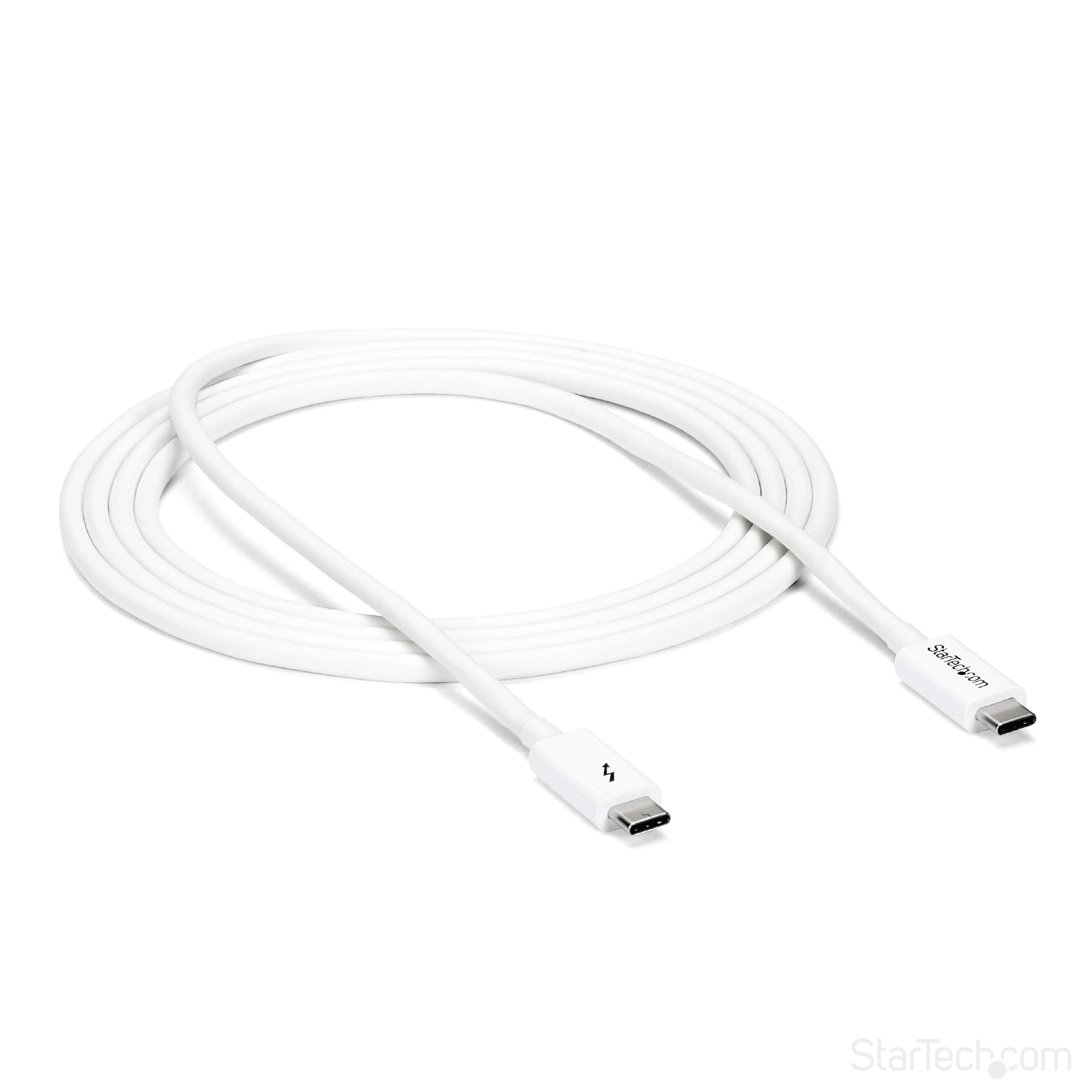 StarTech.com 6.6ft (2m) Passive Thunderbolt 3 Cable, 20Gbps, 100W PD, 4K Video, Thunderbolt Cable, Compatible with USB4/DP Alt Mode, Thunderbolt 4, USB 3.2/Type-C (TBLT3MM2MW