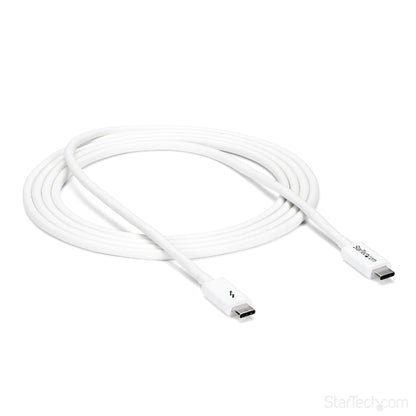 StarTech.com 6.6ft (2m) Passive Thunderbolt 3 Cable, 20Gbps, 100W PD, 4K Video, Thunderbolt Cable, Compatible with USB4/DP Alt Mode, Thunderbolt 4, USB 3.2/Type-C (TBLT3MM2MW