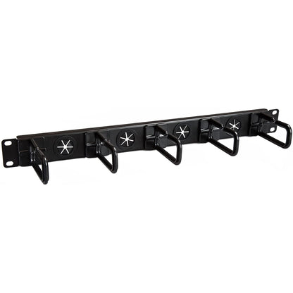 StarTech.com 1U 19" Cable Management Organizer - D Ring Hook Network/Server Rack Cord Manager - Data Center Horizontal Wire Panel with Passthrough Holes w/Mounting HW - EIA/ECA-310-E (CABLMANAGERH) 1U D-Ring Hooks + Pass-thru