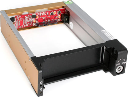 StarTech.com 5.25 in Rugged SATA Hard Drive Mobile Rack Drawer - Aluminum Removable Hard Drive Bay (DRW150SATBK