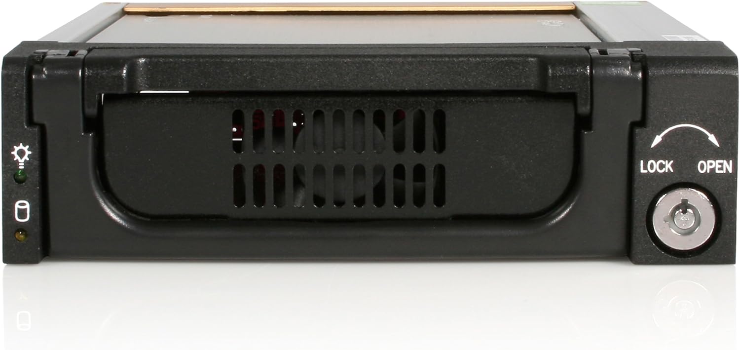 StarTech.com 5.25 in Rugged SATA Hard Drive Mobile Rack Drawer - Aluminum Removable Hard Drive Bay (DRW150SATBK