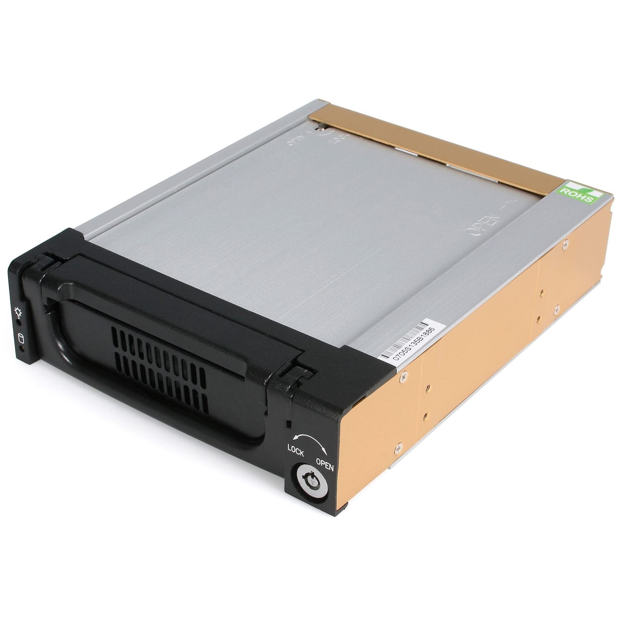 StarTech.com 5.25 in Rugged SATA Hard Drive Mobile Rack Drawer - Aluminum Removable Hard Drive Bay (DRW150SATBK