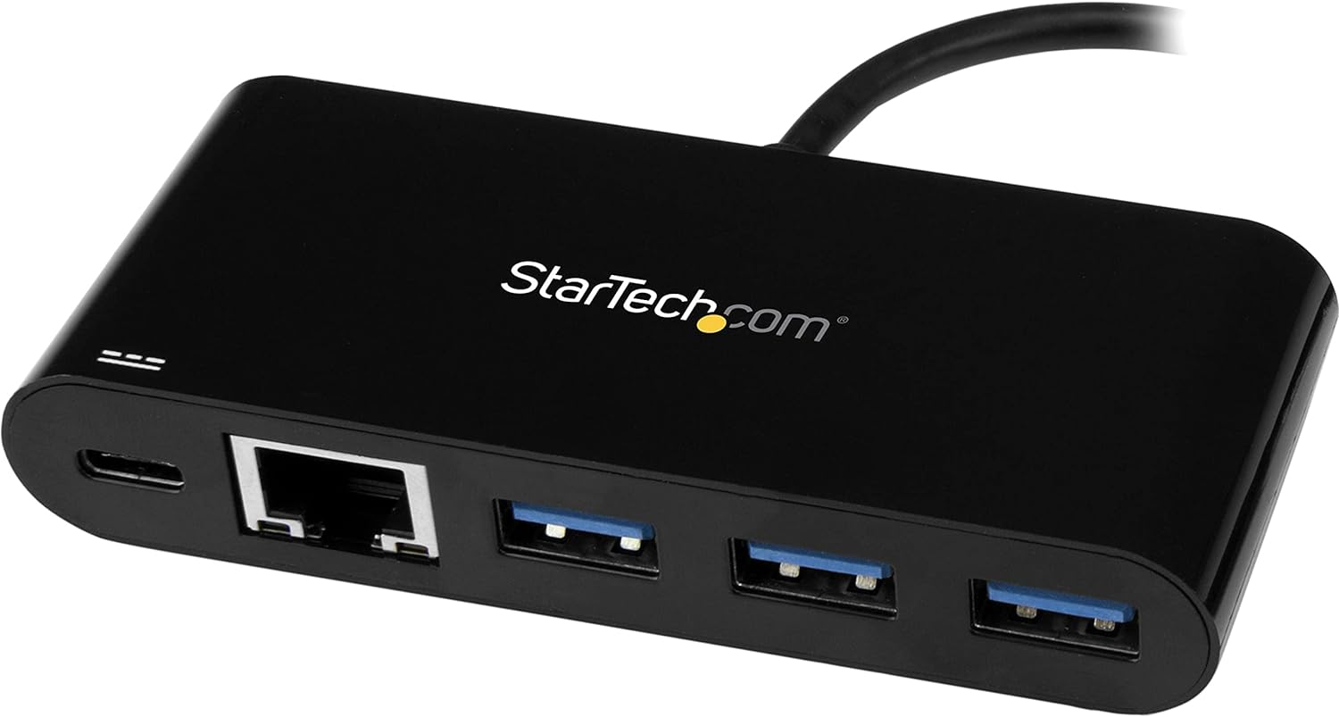StarTech.com USB C to Ethernet Adapter – 3 Port – with Power Delivery (USB PD) – Power Pass Through Charging – USB C Adapter (US1GC303APD