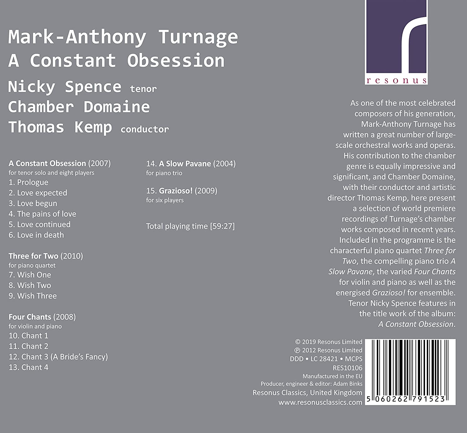 Mark-Anthony Turnage: A Constant Obsession