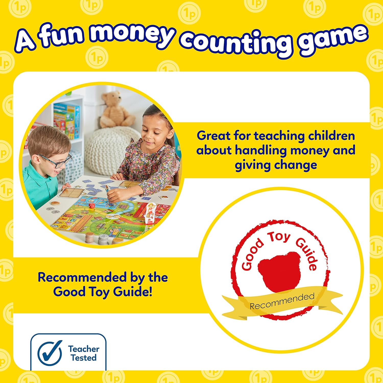 Orchard Toys Pop to the Shops Board Game, Helps Teach Handling Money and Giving Change, Perfect for Ages 5-9, Helps Money Skills, Educational Toy Game, 250 x 220 x 50mm