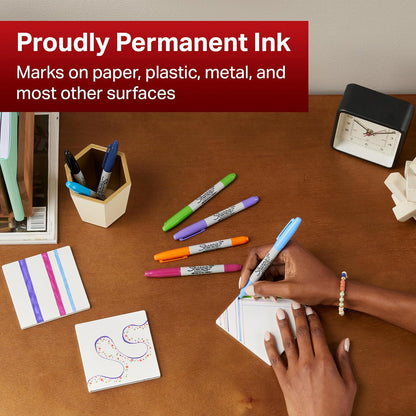 Sharpie Twin Tip Permanent Markers | Fine & Ultra-Fine Points | Assorted Colours | 8 Count