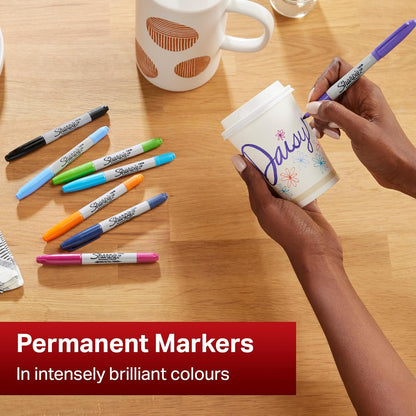 Sharpie Twin Tip Permanent Markers | Fine & Ultra-Fine Points | Assorted Colours | 8 Count