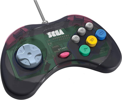 Retro-Bit Official SEGA Saturn Control Pad for Sega Saturn - Original Port - Slate Grey