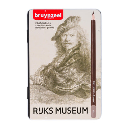 Bruynzeel Dutch Masters Rembrandt Van Rijn Graphite Pencils 12-Piece Set in Tin