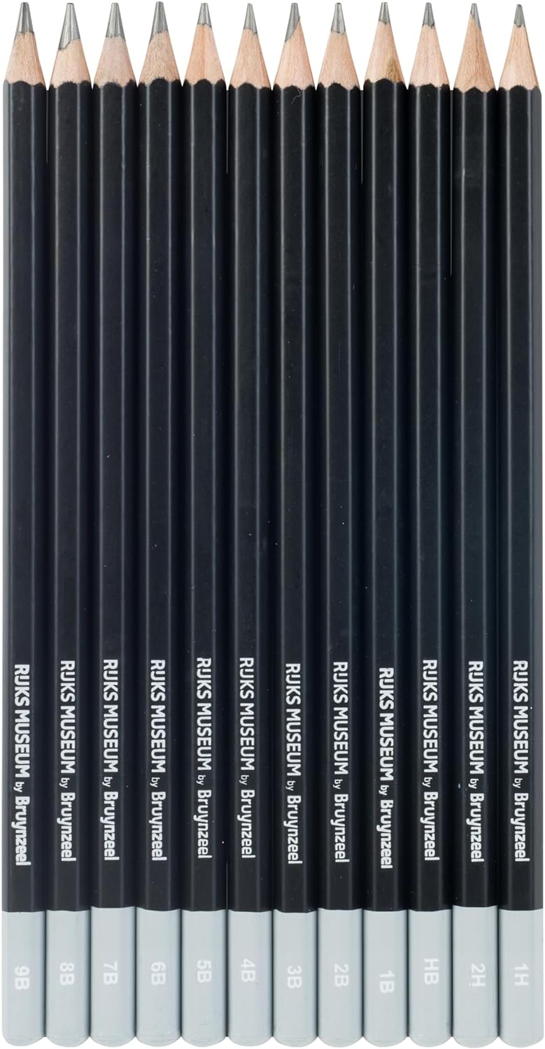 Bruynzeel Dutch Masters Rembrandt Van Rijn Graphite Pencils 12-Piece Set in Tin