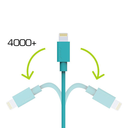 green_e  90cm Eco Friendly Heavy Duty Recyclable Lightning to USB Cable for Apple iPhone X / 8 Plus / 8/7 / 7 Plus / 6/6 Plus / 5S / C and iPad - Blue