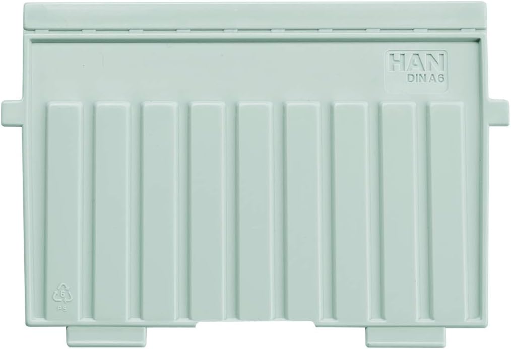 HAN 966-S-631, Card filing box Special Edition A6 landscape. Innovative, attractive design holds 800 cards with lock, readjustable lid supplied with large inscription label, light-grey-translucent