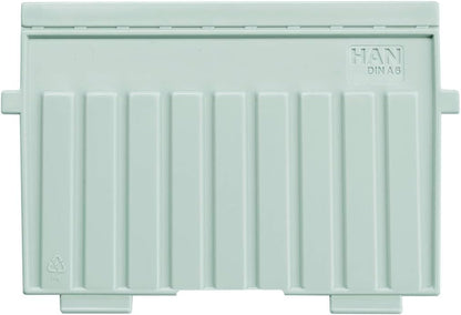 HAN 966-S-631, Card filing box Special Edition A6 landscape. Innovative, attractive design holds 800 cards with lock, readjustable lid supplied with large inscription label, light-grey-translucent