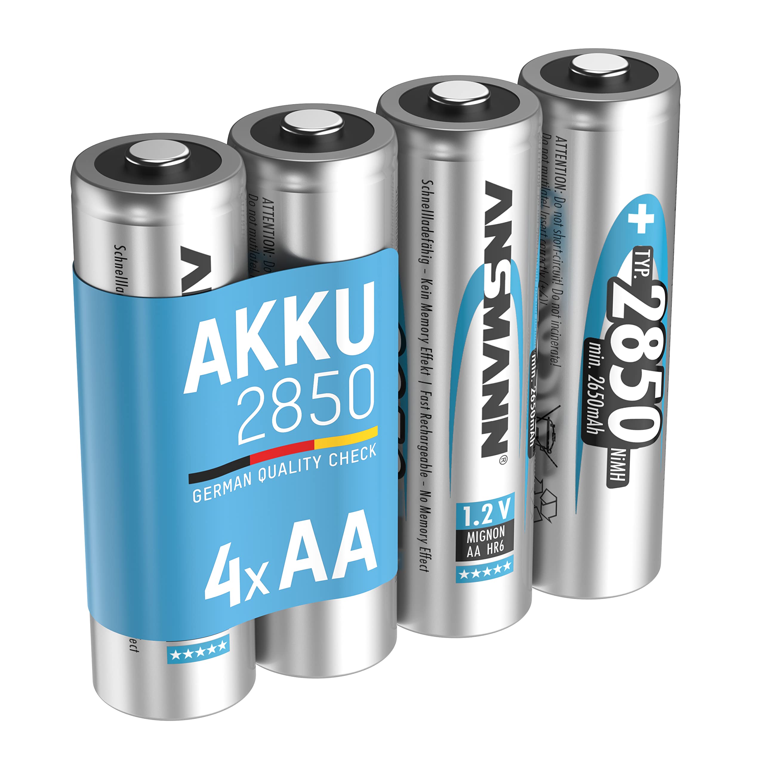 Ansmann 2850 mAh Mignon AA NiMH Battery (Pack of 4) Single