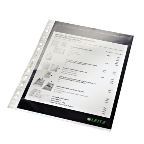Leitz 4770-00-02 Prospekthüllen Standard A4, glasklar 80my oben offen PP Inh.100