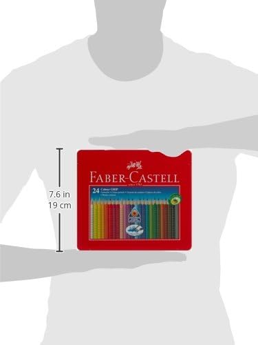 FABER-CASTELL 112423 - Farbstifte Colour GRIP 2001, 24er Metalletui