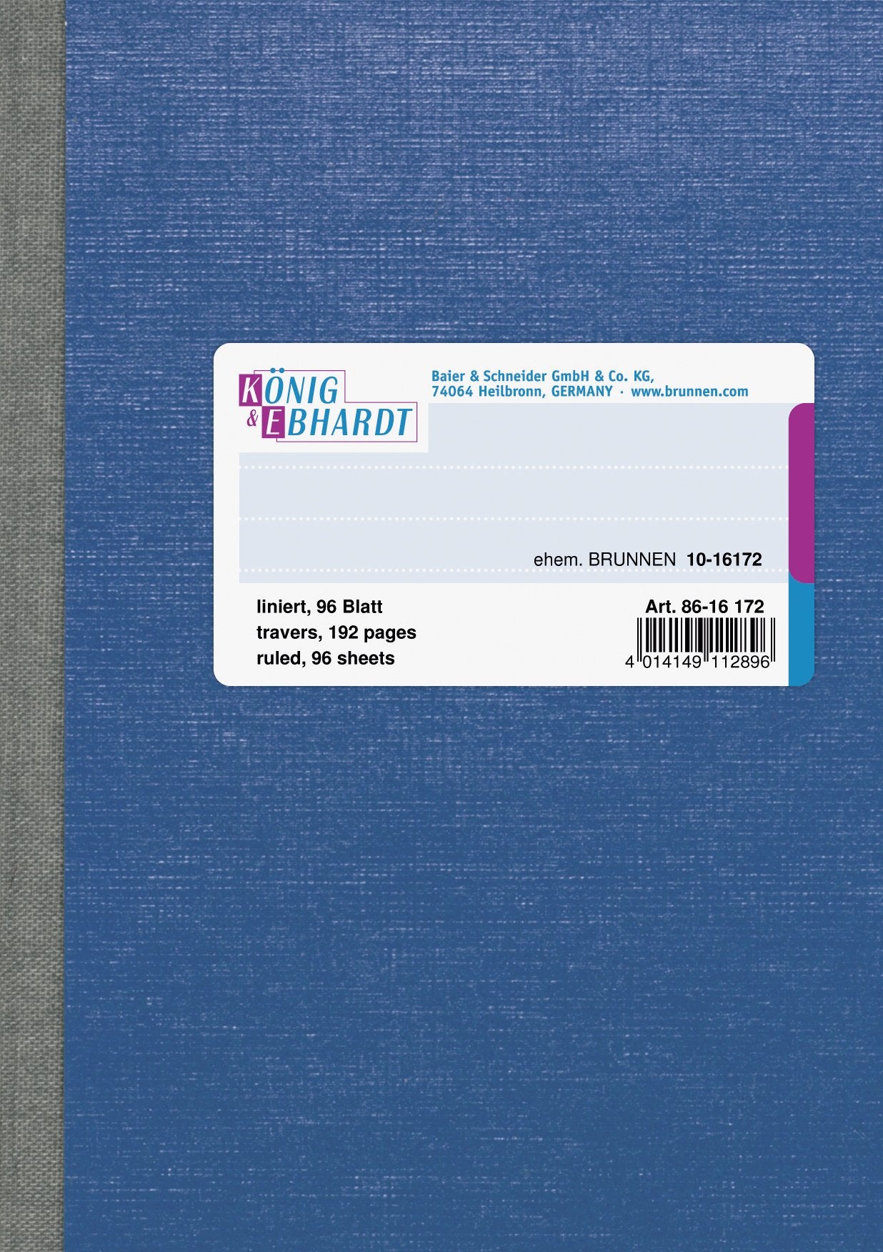 König & Ebhardt 8616172/Account (A6 Notebook, Lined, 70 g/m²; 96 Pages, Bound Edge)