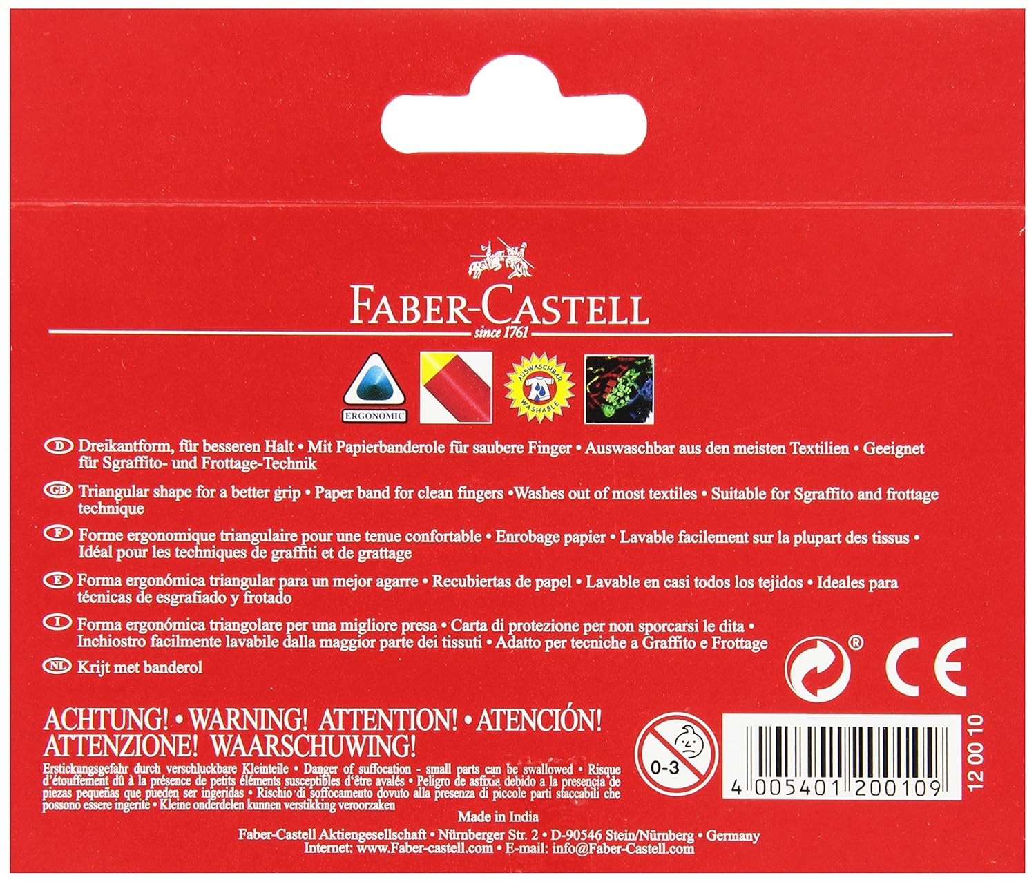 Faber-Castell Pack of 12 wax chalks