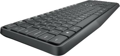 Logitech MK235 Wireless Keyboard and Mouse Combo for Windows, QWERTZ German Layout - Grey