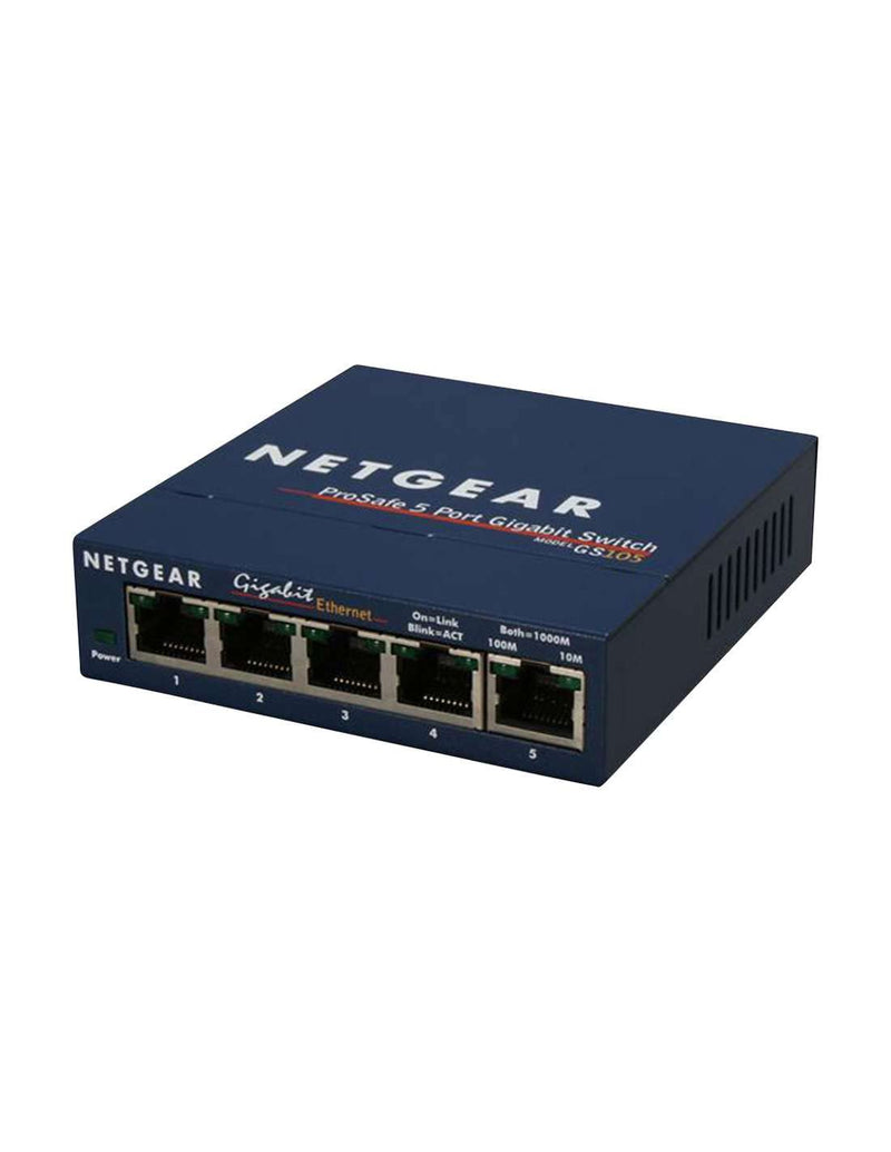 NETGEAR Switch de red Gigabit de 5 puertos GS105 - Switch Ethernet - Plug-and-Play - Funcionamiento silencioso - Montaje en sobremesa o pared