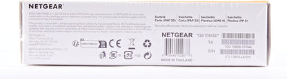 NETGEAR Switch de red Gigabit de 5 puertos GS105 - Switch Ethernet - Plug-and-Play - Funcionamiento silencioso - Montaje en sobremesa o pared