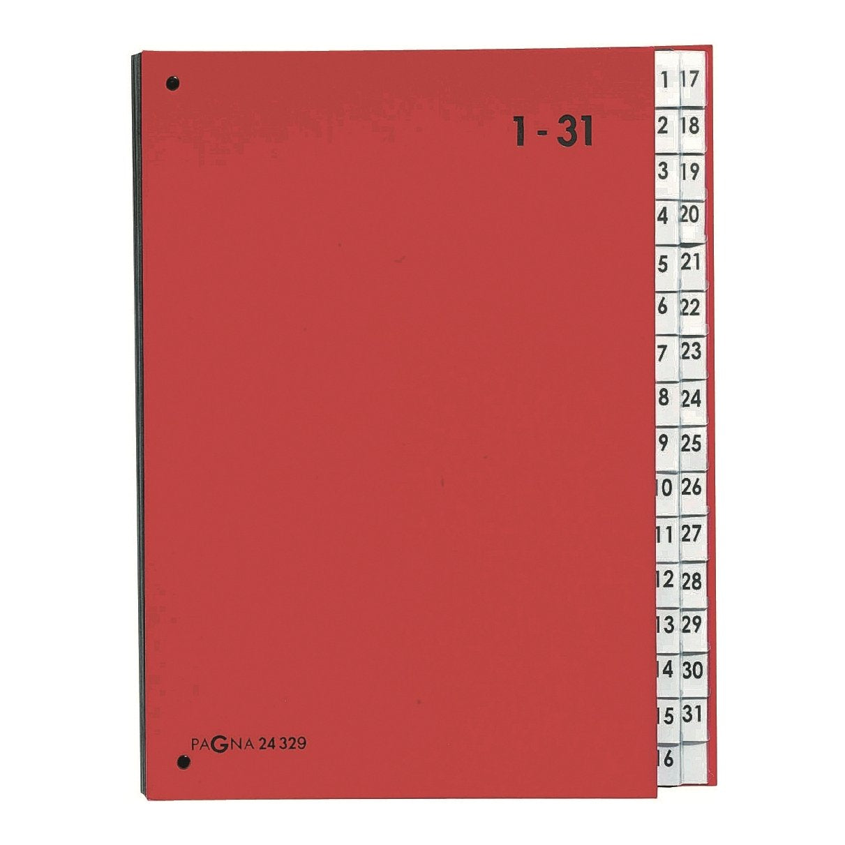 Pagna 24329-01 Desk Organiser 1-31 Coloured Cover 32-Piece Red Red 1-31 EU Single
