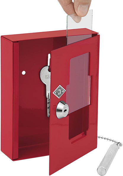 Wedo Emergency Key Box, Steel, Red, 15 x 12 x 4 cms