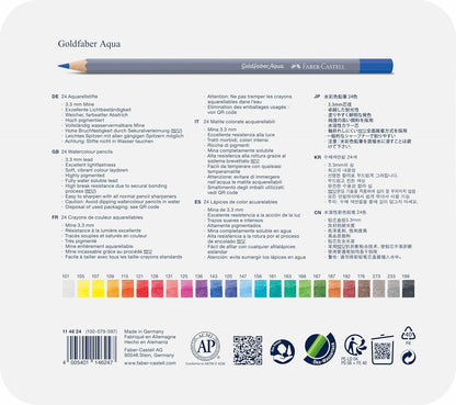 Goldfaber Aqua Watercolour Pencil in Metal Tin (Pack of 24