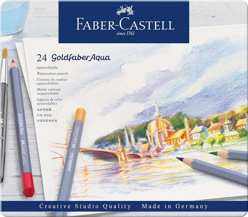 Goldfaber Aqua Watercolour Pencil in Metal Tin (Pack of 24