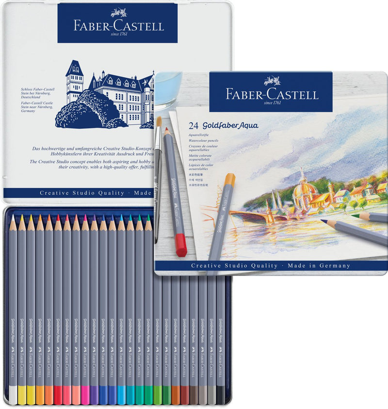 Goldfaber Aqua Watercolour Pencil in Metal Tin (Pack of 24