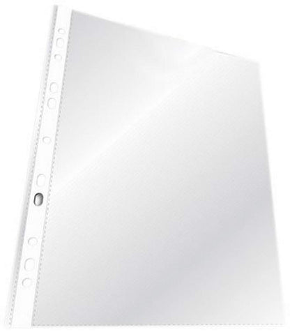 Durable A4 Crystal Clear Punched Plastic Wallets - German Made Poly Pocket Stationery Sleeves - Strong Top Opening Heavy Duty Folders - 100 Pack