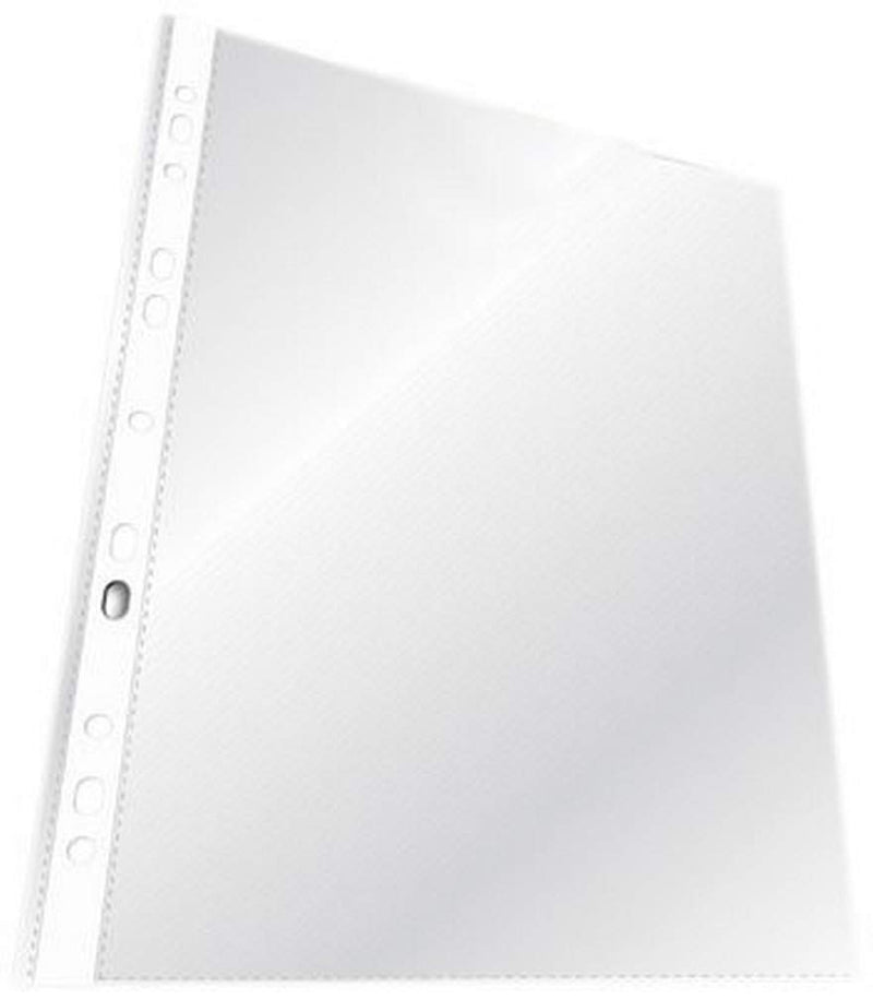 Durable A4 Crystal Clear Punched Plastic Wallets - German Made Poly Pocket Stationery Sleeves - Strong Top Opening Heavy Duty Folders - 100 Pack