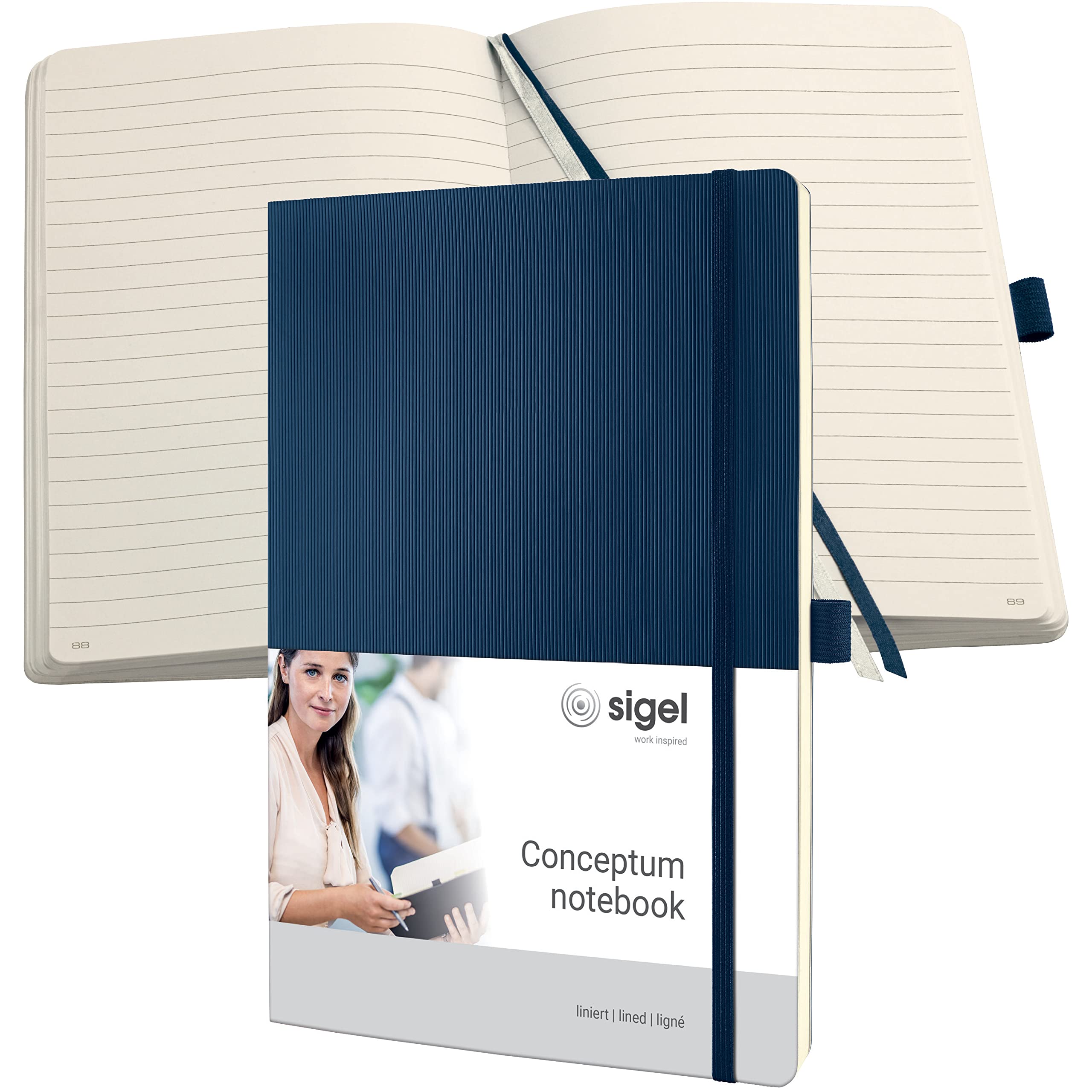SIGEL CO317 Premium Notebook lined, A4, softcover, Blue - Conceptum