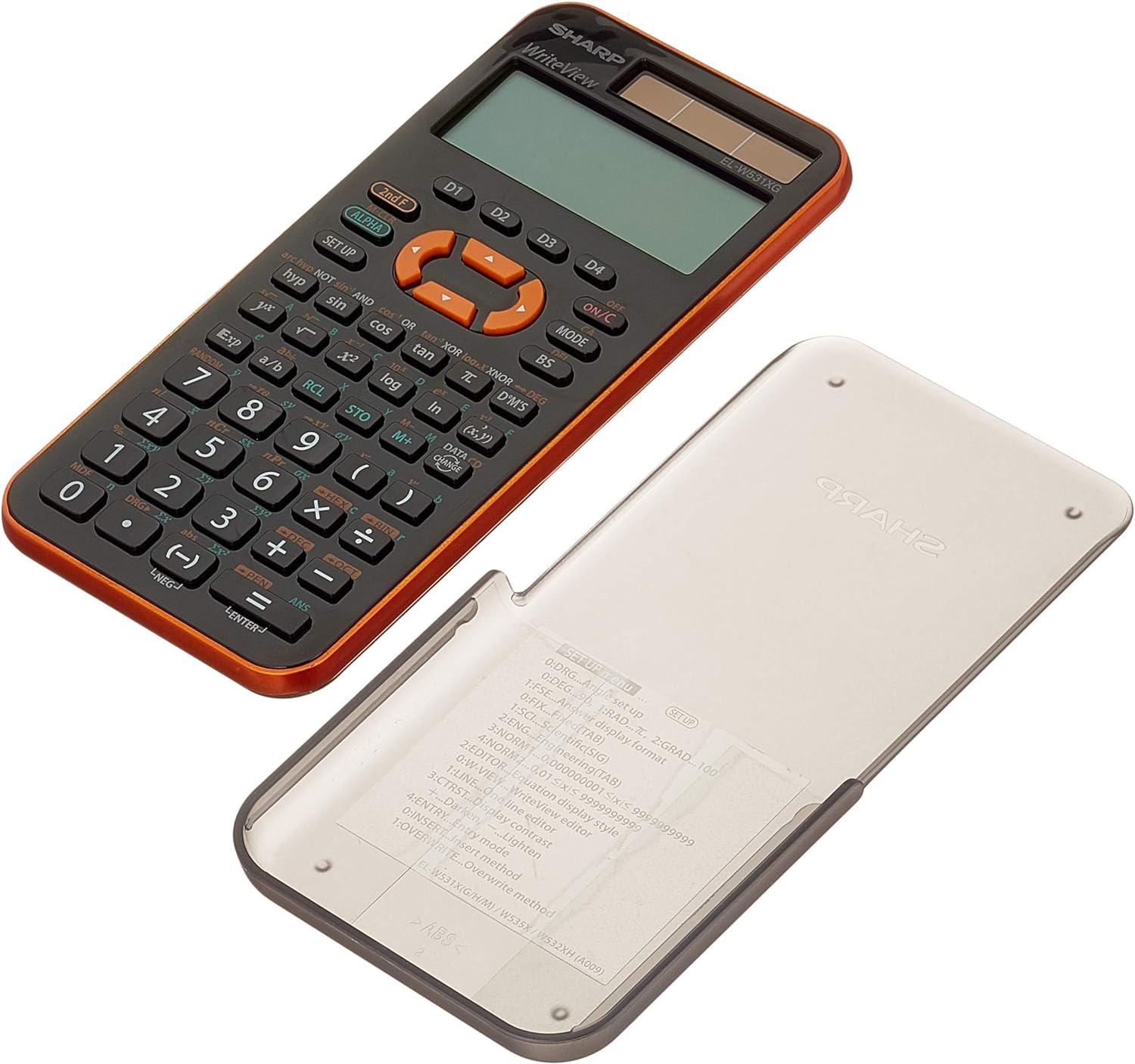 Sharp EL-W531 XG-YR Scientific Calculator WriteView Display Metallic Orange 335 Functions TWIN-Power for Grammar/Secondary School