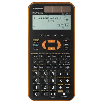 Sharp EL-W531 XG-YR Scientific Calculator WriteView Display Metallic Orange 335 Functions TWIN-Power for Grammar/Secondary School