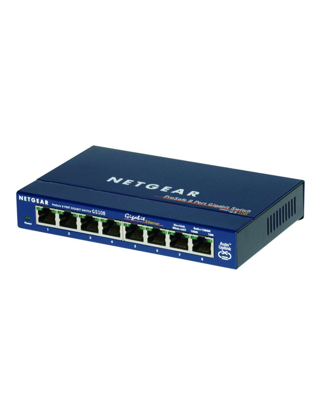 NETGEAR ProSAFE Unmanaged Switch - GS108 - Desktop - 8 Gigabit Ethernet poorten 10/100/1000 Mbps