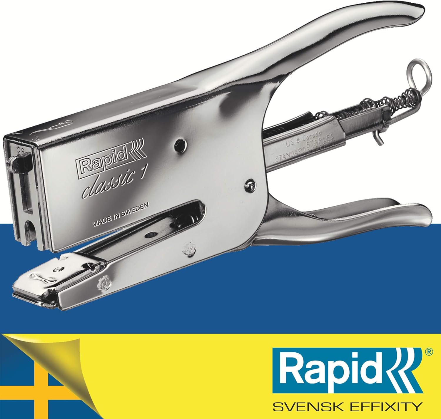 Rapid Classic K1 Stapling Pliers, 50 Sheet Capacity, Stapling and Pinning, Uses 24/6 and 24/8 mm Staples, Metal, Chrome, 10510601