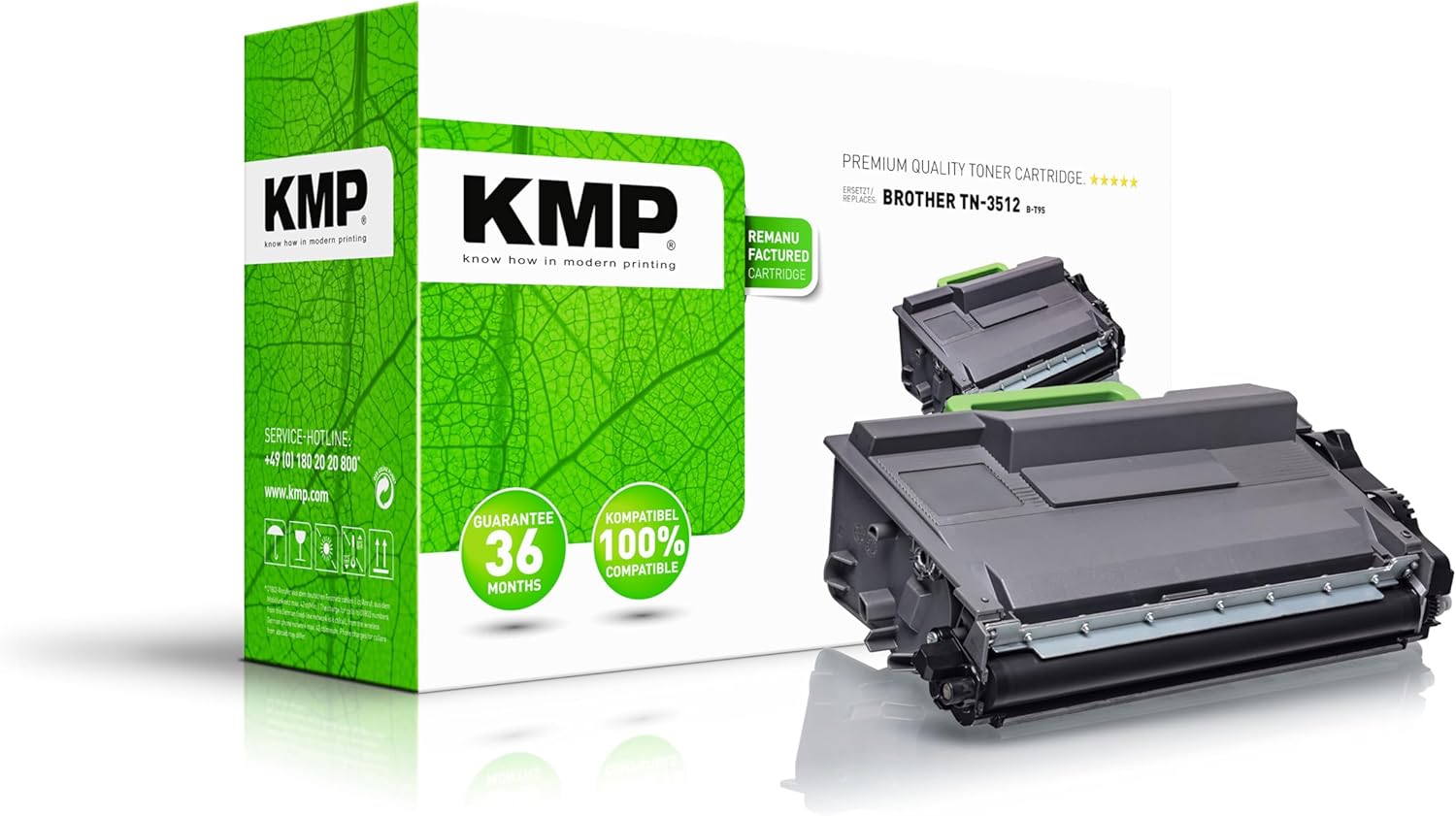 KMP Tonerkartusche passend für Brother TN3512 remanfactured Schwarz (für Brother HL-L6250DN, HL-L6300DW, HL-L6400DW,HL-L6400DWTT, DCP-L6600DW, MFC-L6900DW, MFC-L6800DW, MFC-L6800DWT