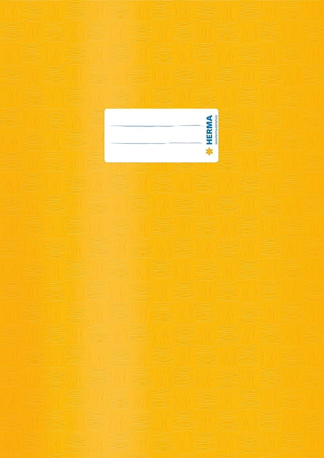 HERMA Exercise Book Cover A4, with inscription label, made of wipeable and sturdy plastic, slip on cover jackets for school, pack of 10, assorted colours, 19997