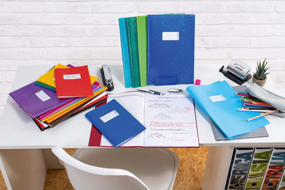 HERMA Exercise Book Cover A4, with inscription label, made of wipeable and sturdy plastic, slip on cover jackets for school, pack of 10, assorted colours, 19997