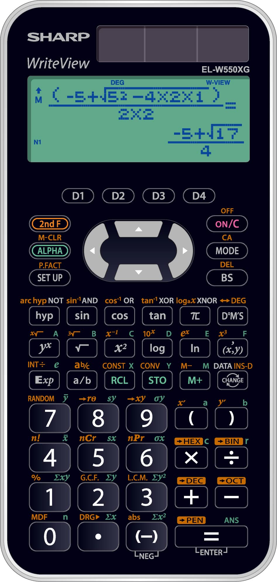 Sharp EL-W550XG Scientific Calculator - Black