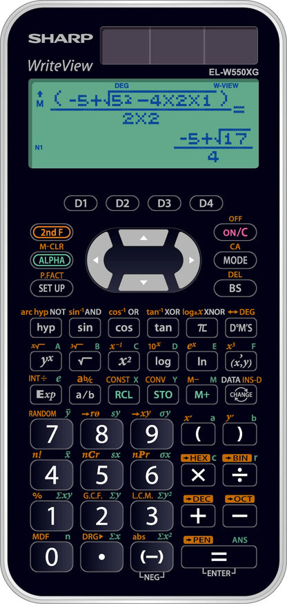 Sharp EL-W550XG Scientific Calculator - Black