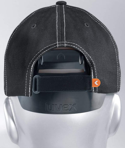 uvex u-Cap Sport Bump Cap - Hard Shell Element for Head Protection - Long Shade - Black