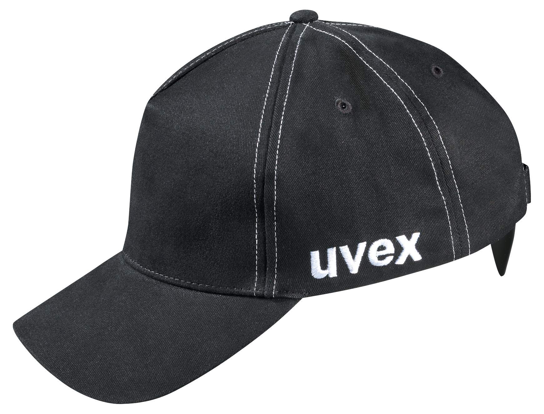 uvex u-Cap Sport Bump Cap - Hard Shell Element for Head Protection - Long Shade - Black